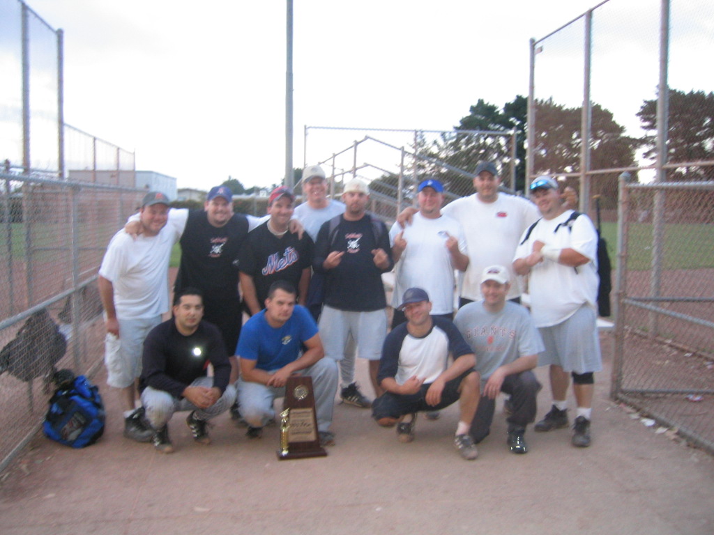 Clooney's Pub: June 24th, 2005, Taylor Field in Millbrae, CA.  (L-R) Back Row: Steve Appenrodt, Mark George, Jeremy Whiteman, Mark Sutherland, Chris DeCarpio, John Vittori, Chris Brandt & Dave Shaw.  Bottom Row: Ed Soto, Joe Hazard, Miles Hennings & Dave Walker